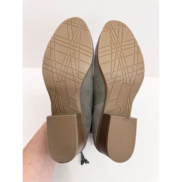 Kenneth Cole Reaction Boots Size 6US Gray Leather Suede Block Heel NEW - Picture 10 of 11